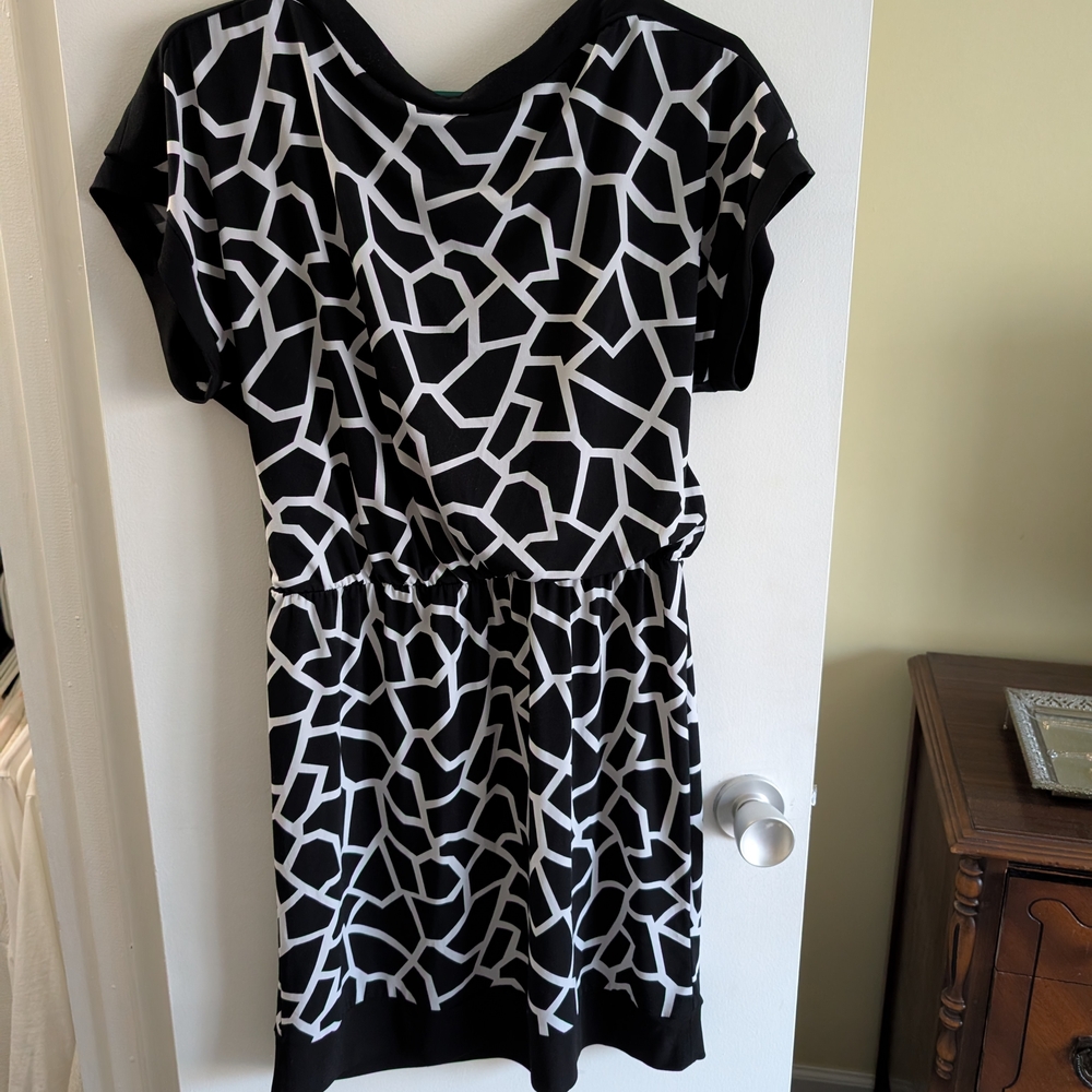 Alfani Black and White Geometric Mini Dress